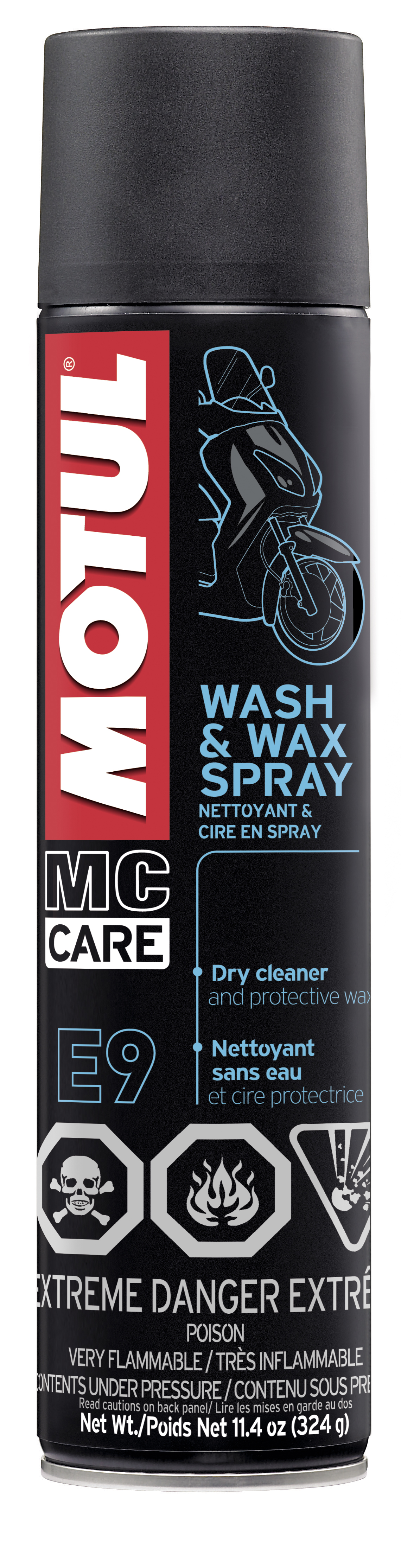 MOTUL E9 WASH & WAX SPRAY - 0.400L US CAN